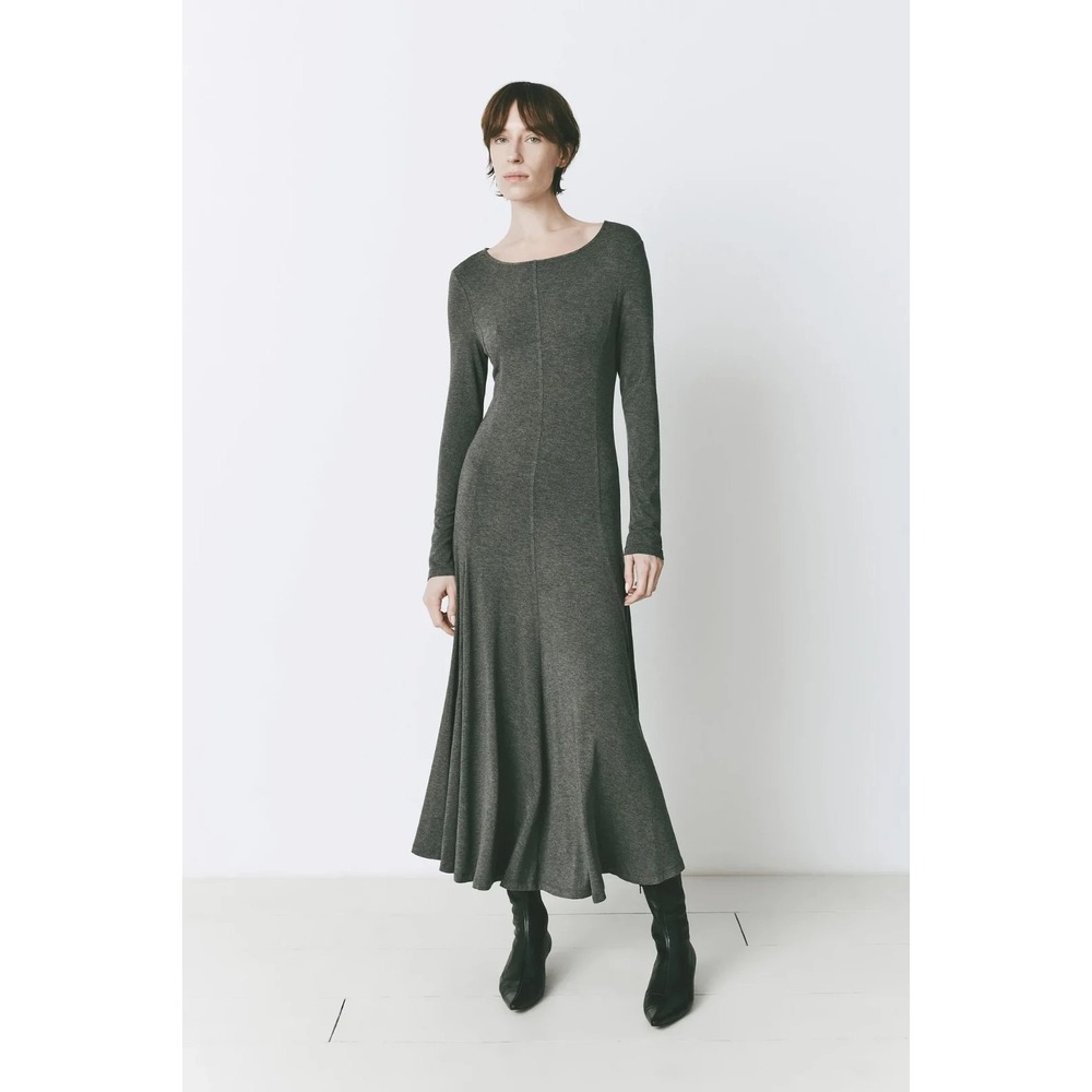 Rue Sophie Long Sleeve Jersey Cler Midi Dress Capsule CBK In Gray Sz XS NWT